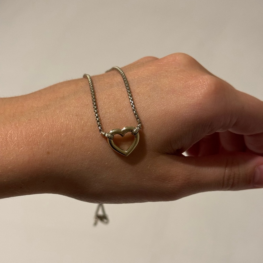 David Yurman Silver and Gold Heart Necklace - Picture 5 of 7